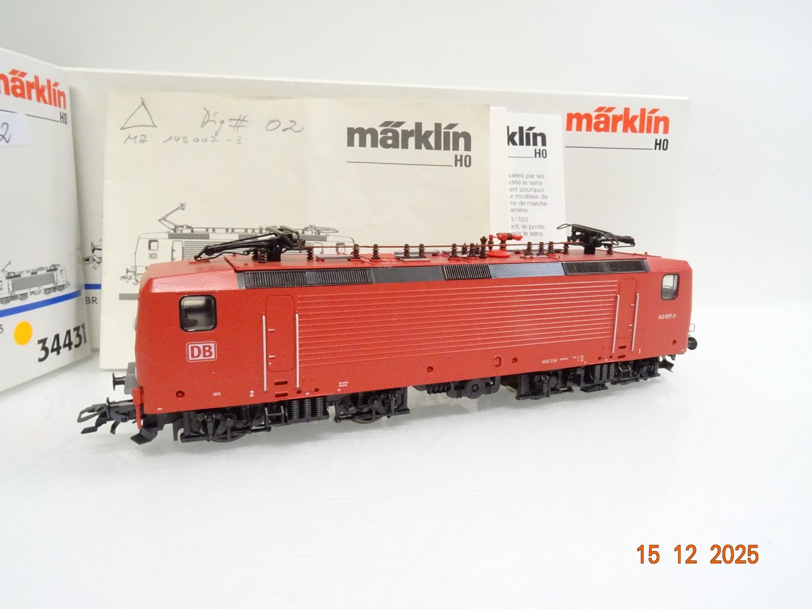 Märklin H0 34431 E-Lok BR 143 007-3 der DB Esu-Digital in OVP JL5098