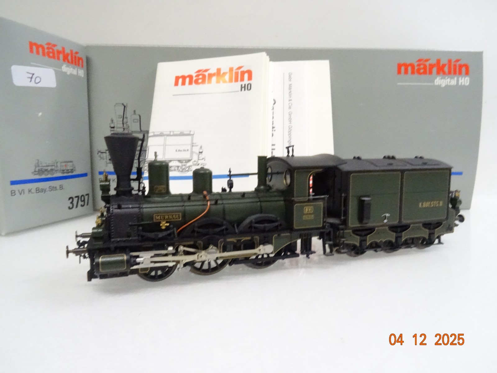 Märklin H0 3797 Dampflok B VI Murnau der K.Bay.Sts.B. Digital in OVP JL4867
