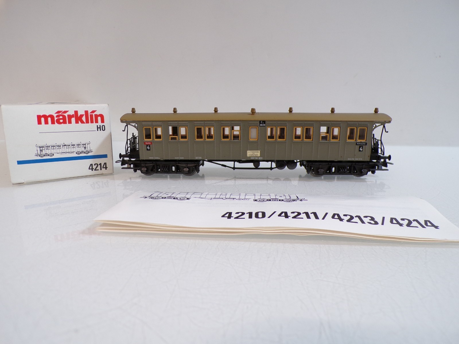 Märklin H0 4214 Personenwagen 4.Kl. der K.W.St.E. in OVP BH1883