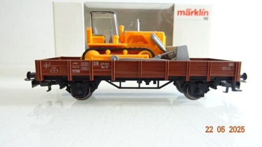 Märklin H0 4424 Niederbordwagen mit Planierraupe der DB in OVP PR7969 – Bild 3
