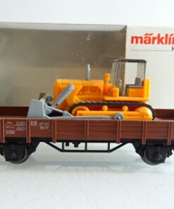 Märklin H0 4424 Niederbordwagen mit Planierraupe der DB in OVP PR7969