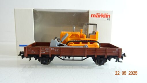Märklin H0 4424 Niederbordwagen mit Planierraupe der DB in OVP PR7969