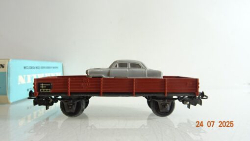 Märklin H0 4504 Niederbordwagen mit Ford M 12 der DB in OVP PR9201 – Bild 3