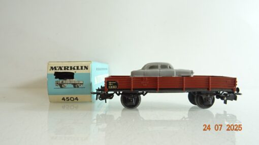 Märklin H0 4504 Niederbordwagen mit Ford M 12 der DB in OVP PR9201
