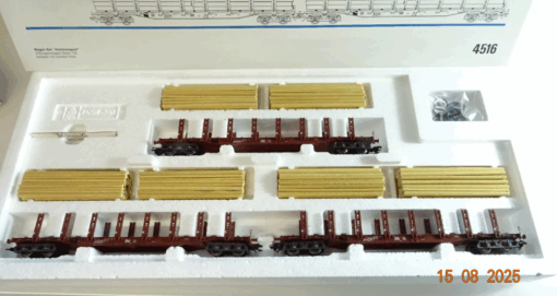 Märklin H0 4516 Wagen-Set Holztransport 3 tlg. der DB  in OVP PR9566