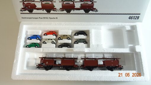Märklin H0 46128 Autotransportwagen-Paar Off 52/Epoche III der DB in OVP PR7845