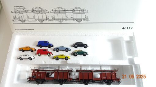 Märklin H0 46132 Doppel-Autotransporter mit 8 PKW´s der DB in OVP PR7864