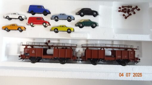 Märklin H0 46132 Doppel-Autotransporter mit 8 PKWs in OVP PR8841 – Bild 3