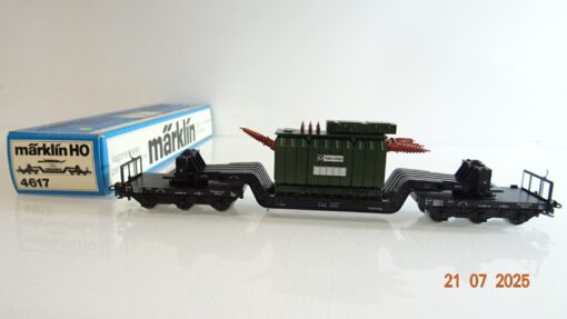 Märklin H0 4617 Tiefladewagen mit Trafo der DB in OVP PR9178