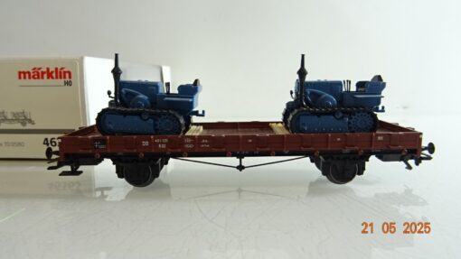 Märklin H0 46363 Rungenwagen mit 2 Raupenschlepper der DB in OVP PR7911 – Bild 3