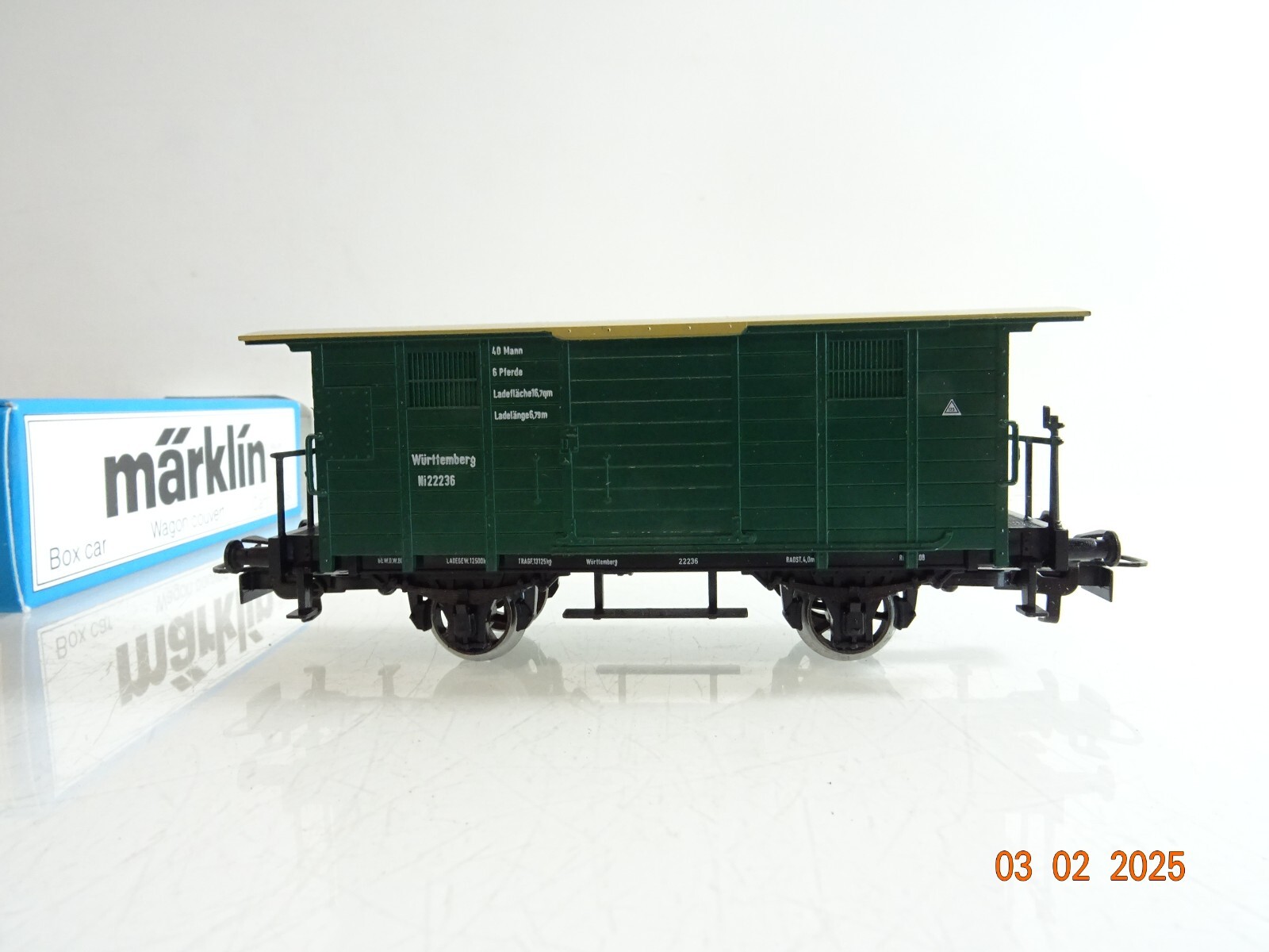 Märklin H0 4685 gedeckter Güterwagen Württemberg in OVP PR5712 – Bild 3
