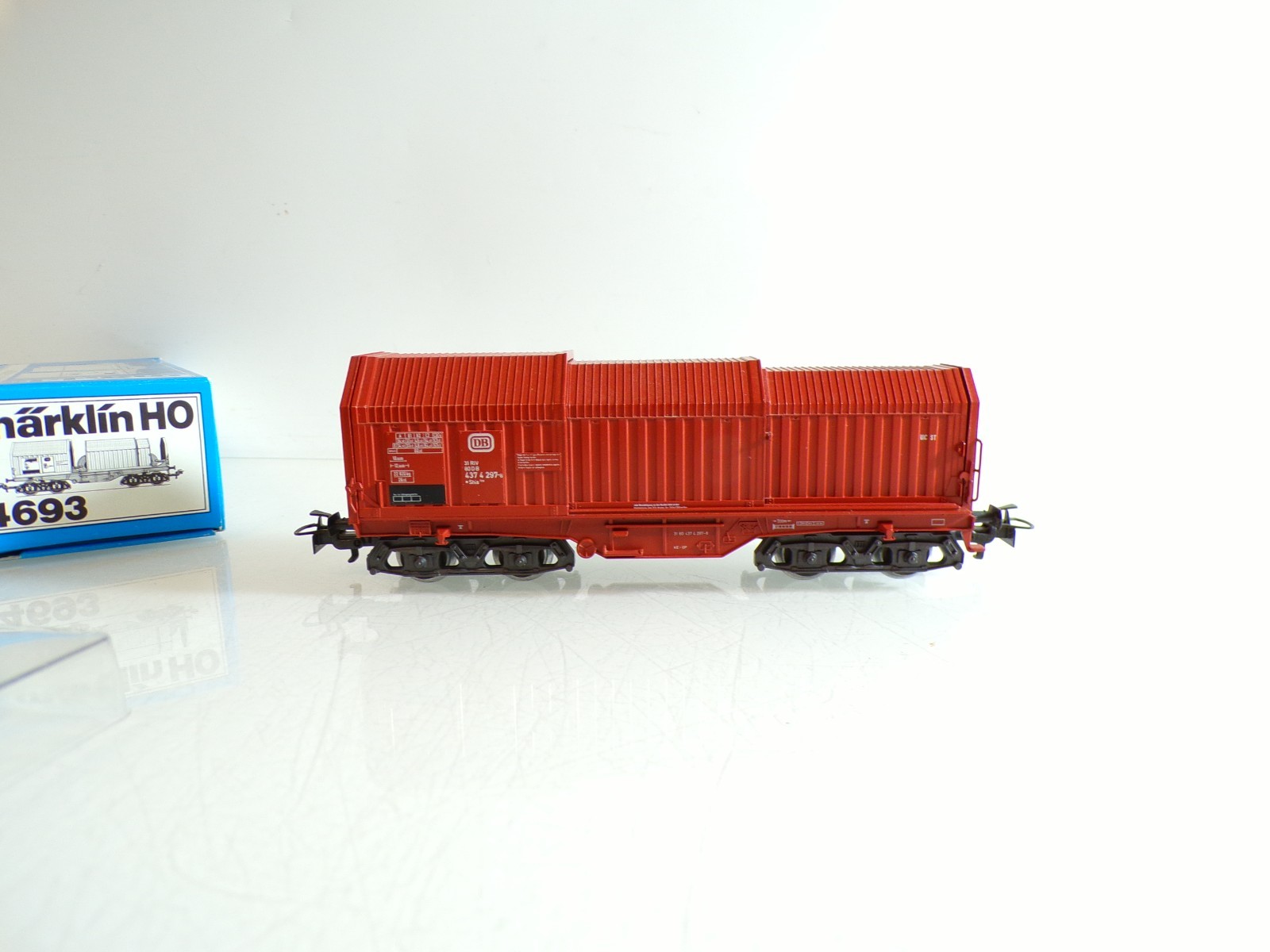 Märklin H0 4693 Teleskophaubenwagen mit Stahlrollen der DB in OVP BH1427 – Bild 3