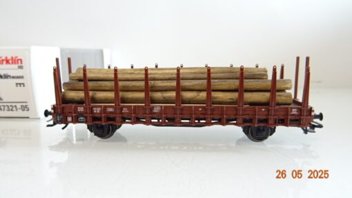 Märklin H0 47321-05 Rungenwagen mit Stammholz der DB in OVP PR8054 – Bild 3