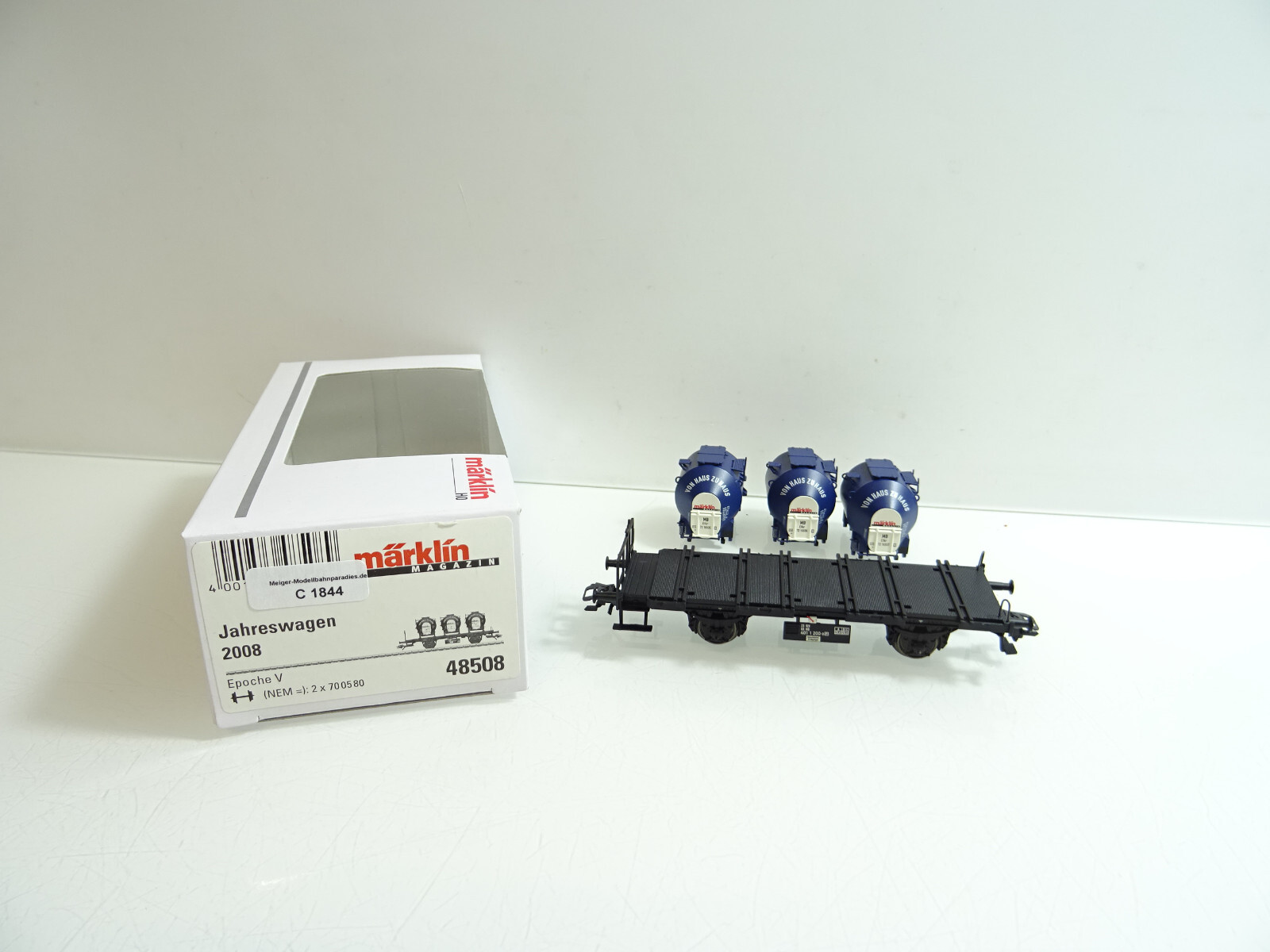 Märklin H0 48508 Behälter Tragwagen Jahreswagen 2008 in OVP C1844