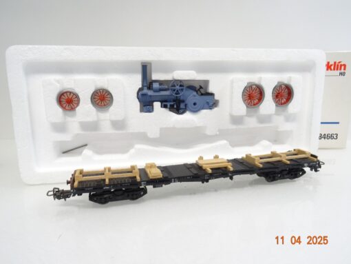 Märklin H0 84663 Flachwagen der DB mit Ladegut Lokomobile in OVP JL14