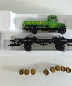 Märklin H0 94061 Flachwagen mit LKW Postbräu Thannhausen der DR in OVP PR8397