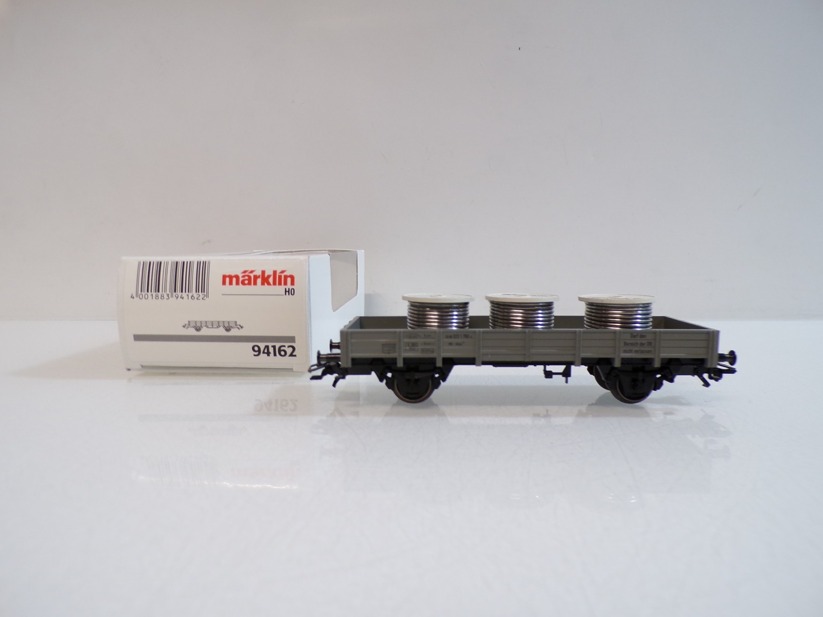 Märklin H0 94162 Niederbordwagen mit Lötzinn der DB in OVP BH1858 – Bild 3