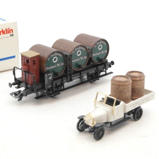 Märklin H0 Museum 1997 Flachwagen mit Fässern Fr. Kauffmann in OVP RG670