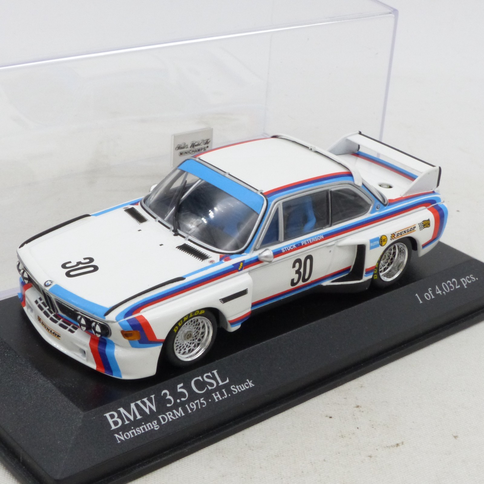 Minichamps 1:43 430752930 BMW 3.5 CSL #30 H.J. Stuck in PC-Box EX8333