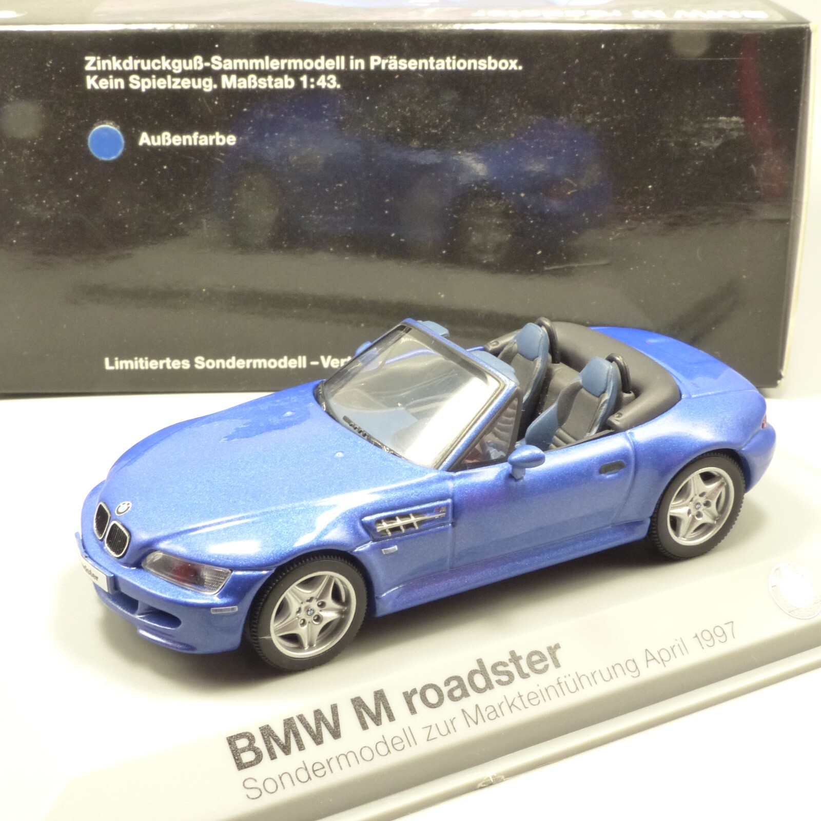 Minichamps 1:43 Limitiertes Sondermodell BMW M roadster metallic in OVP EX4318