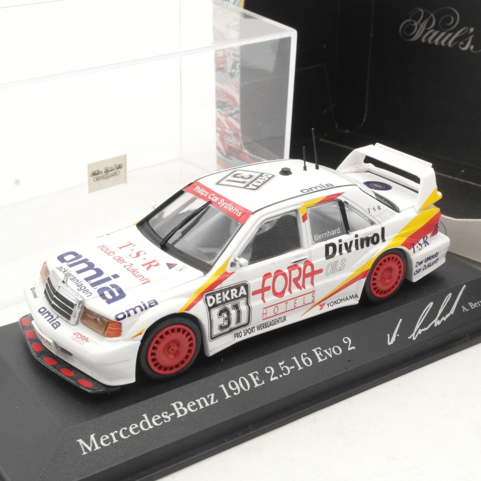Minichamps 1:43 Mercedes 190 E Evo 2 A. Bernhard #31 in OVP RA9497
