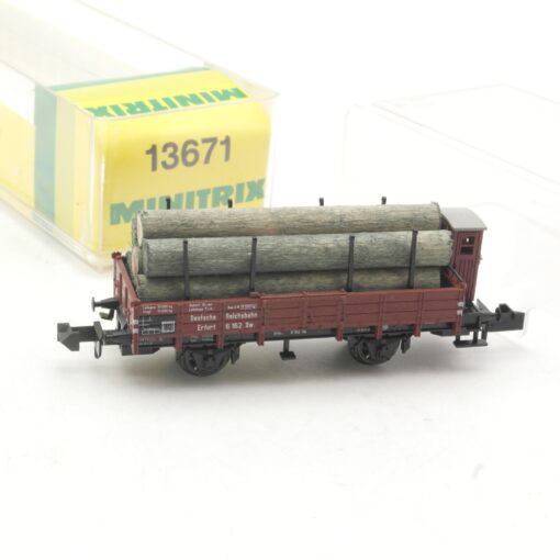 Minitrix N 13671 Rungenwagen mit Ladung der DRG in OVP RR3548 – Bild 3