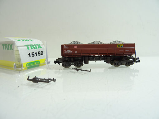 Minitrix N 15159 Kohlentrichterwagen mit Ladung der DB in OVP AR7506
