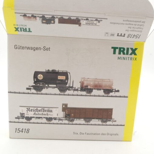 Minitrix N 15418 Güterwagen Set 4 Stück neuwertig in OVP RR3998
