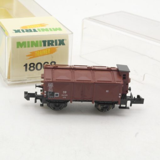 Minitrix N 18068 Klappdeckelwagen mit Bremserhaus der DB in OVP RR3540 – Bild 3