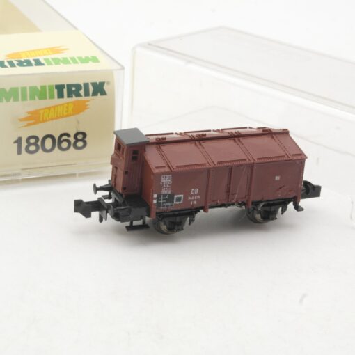 Minitrix N 18068 Klappdeckelwagen mit Bremserhaus der DB in OVP RR3540
