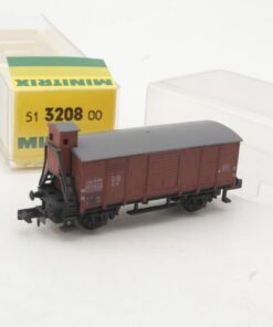 Minitrix N 3208 gedeckter Güterwagen mit Bremserhaus der DR in OVP RR5732