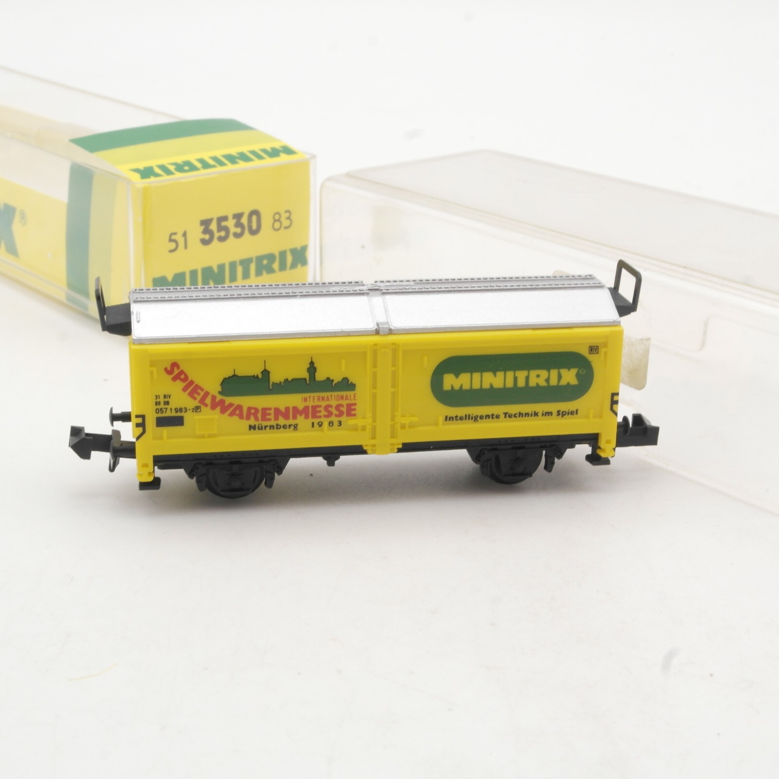 Minitrix N 51 3530 83 Haubschiebedachwagen Spielwarenmesse 1983 in OVP QR7897 – Bild 3