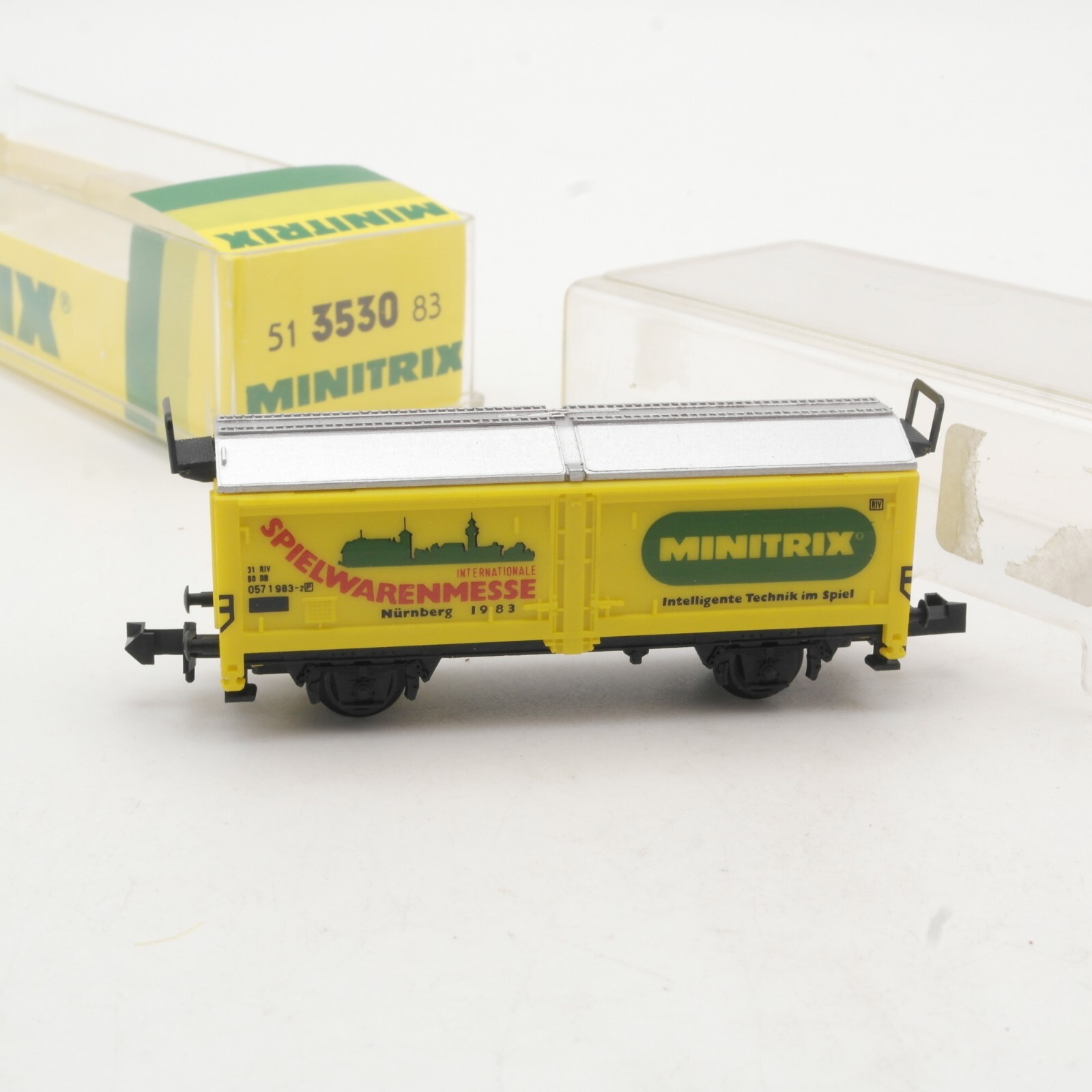 Minitrix N 51 3530 83 Haubschiebedachwagen Spielwarenmesse 1983 in OVP QR7897