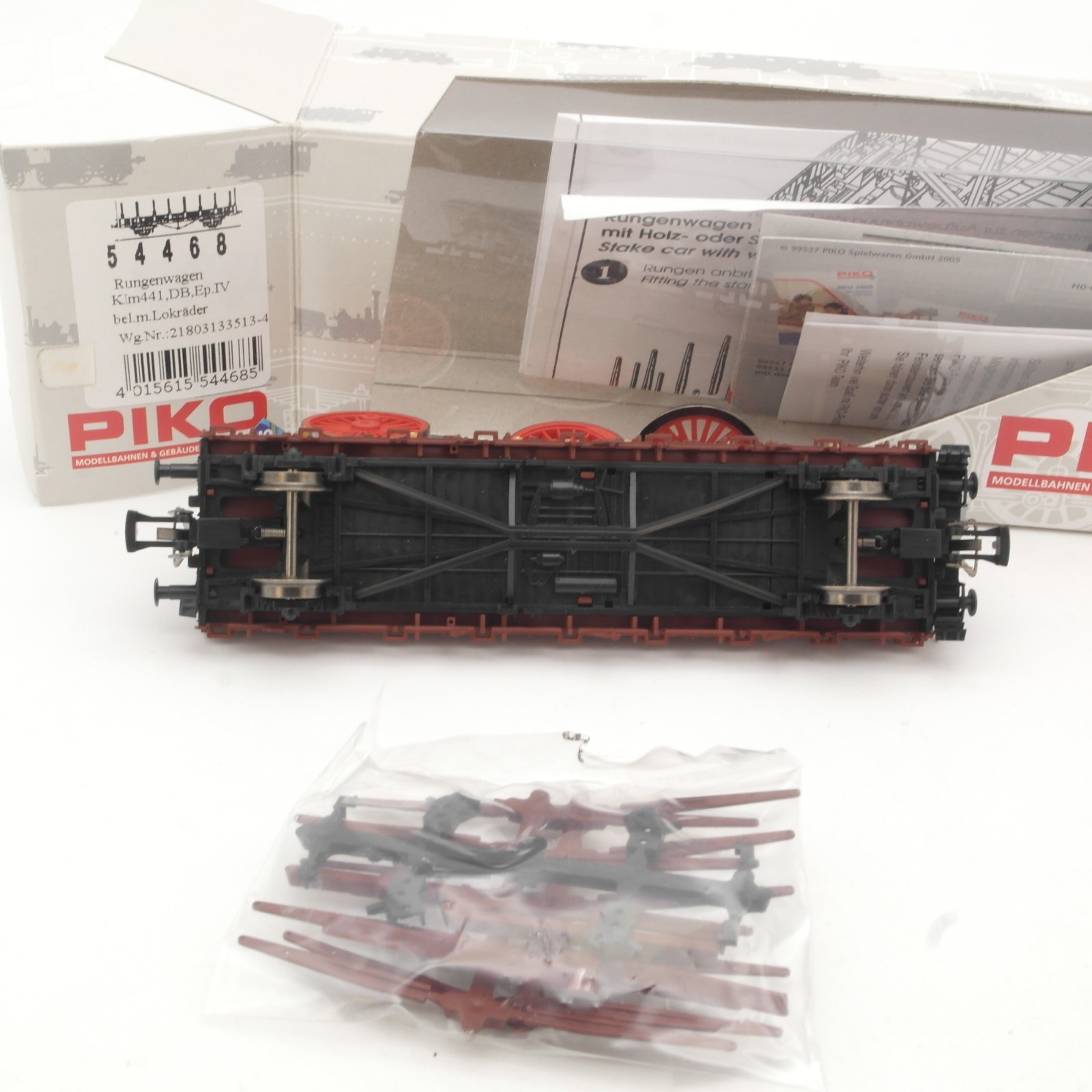 Piko H0 54468 Rungenwagen mit Ladung Lokräder, siehe Foto in OVP RR5537 – Bild 4