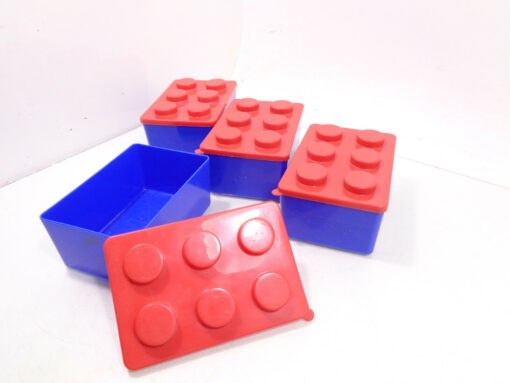 Plast Team 1721 Aufbewahrungsbox in Bausteinstil 4 Stück 16x11x7 cm HS2354 o. – Bild 3