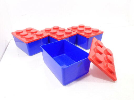 Plast Team 1721 Aufbewahrungsbox in Bausteinstil 4 Stück 16x11x7 cm HS2354 o.