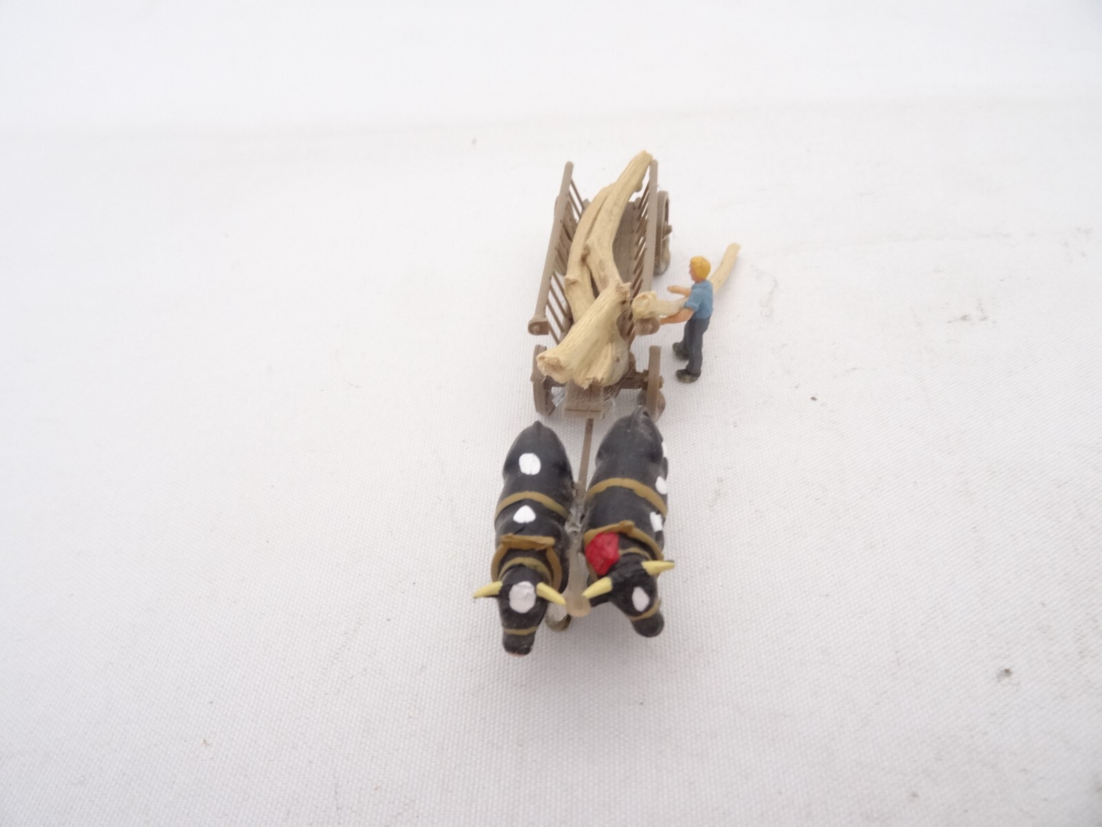 Preiser H0 Ochsengespann mit Leiterwagen + Holz RR1681 o. – Bild 4