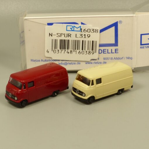 Rietze 1:160 16038 MB L319 Kastenwagen neutral 2er-Set in OVP EX6364