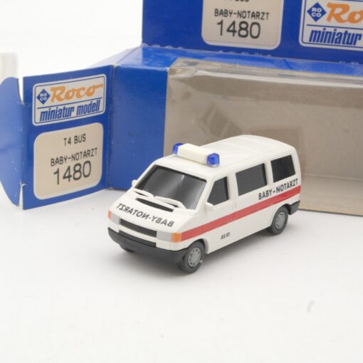 Roco 1:87 1480 VW T4 Bus Baby-Notarzt in OVP QR6650
