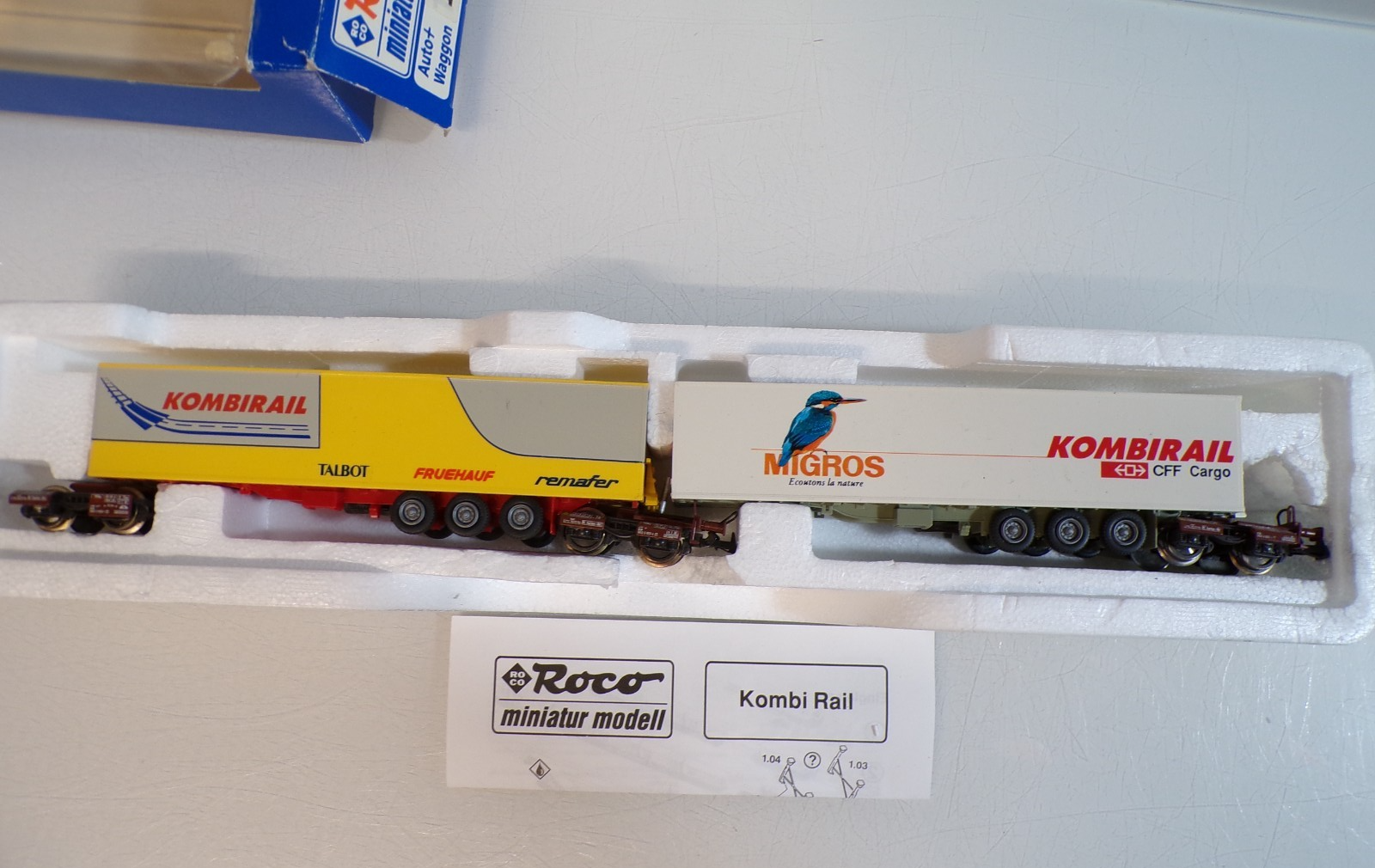 Roco H0 1903 AC Set mit 2 Kombi-Rail Auflieger Auto+Waggon der DB in OVP BH1802 – Bild 3