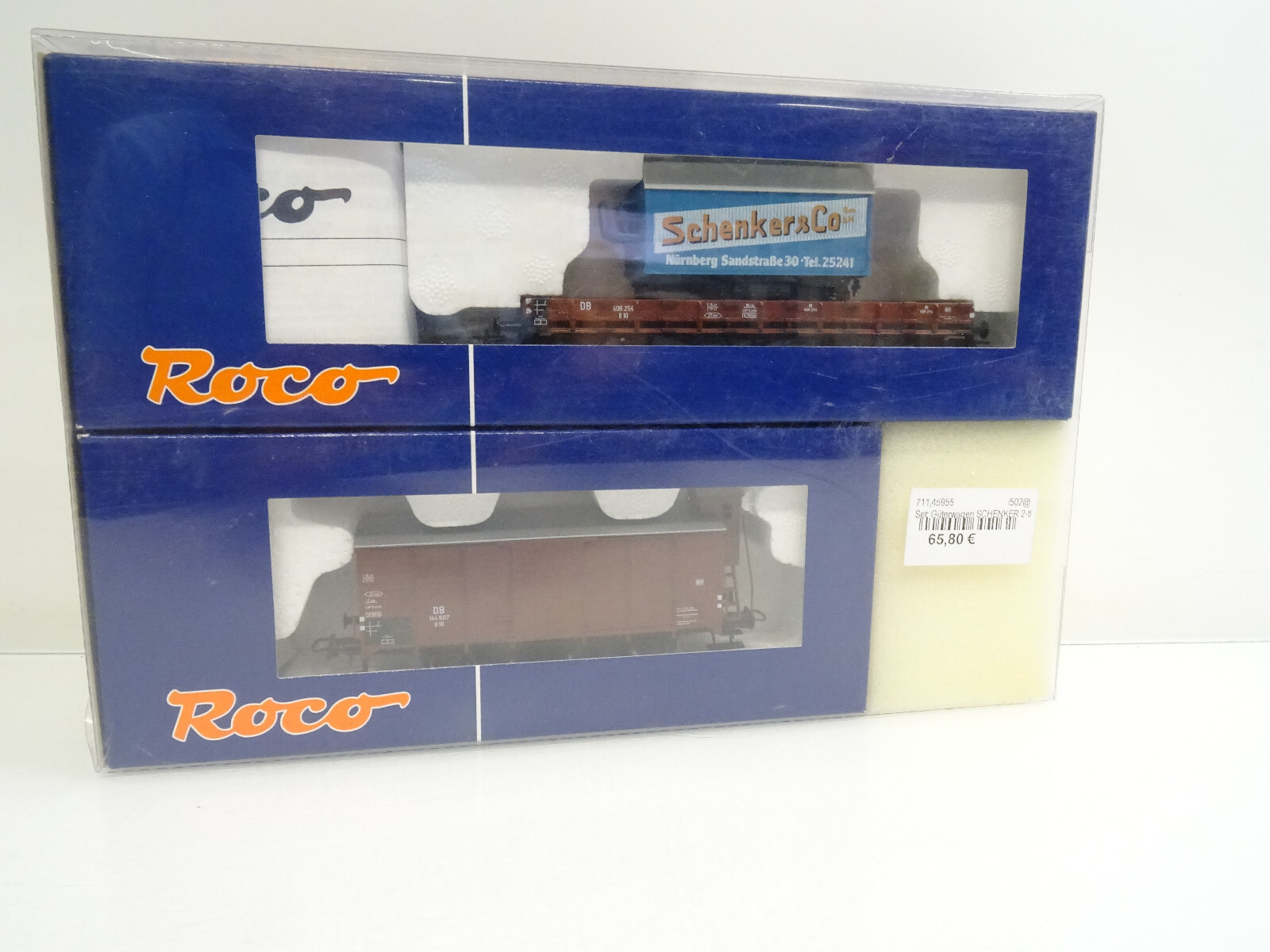Roco H0 45955 Güterwagen Set 2tlg. Schenker der DB neuwertig in OVP LE4253