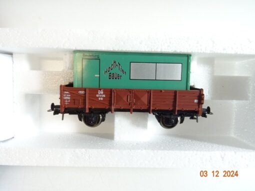 Roco H0 46034A Mittelbordwagen mit Wohncontainer Bauer Trier in OVP PR4486 – Bild 3