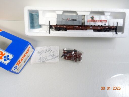 Roco H0 46378 Flachwagen mit Container der DB in OVP PR5618