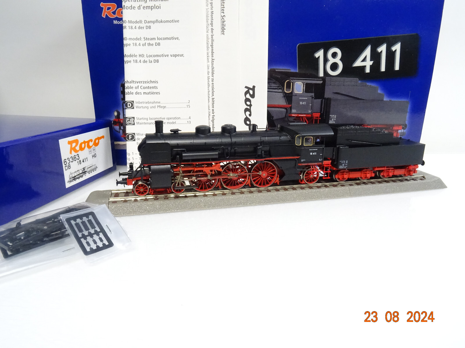 Roco H0 63363 Dampflok BR 18 411 der DB mit DSS Top in OVP LE5458