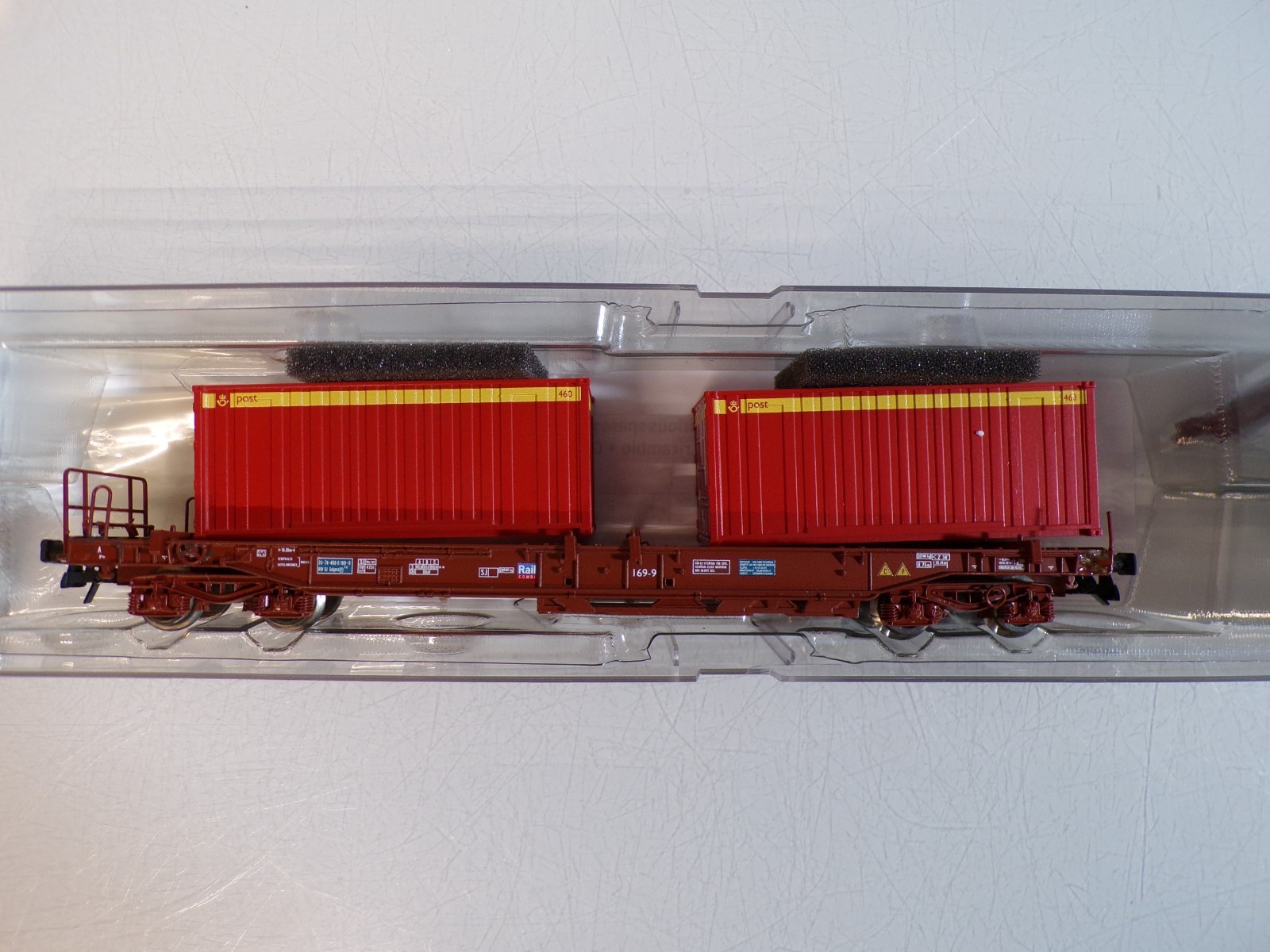 Roco H0 76753 AC Tragwagen mit 2 Container der SJ in OVP für Märklin BH1805