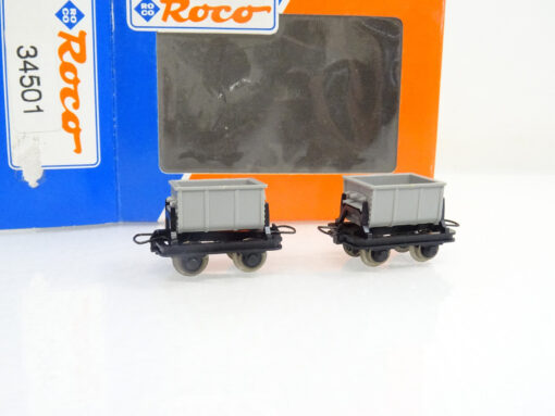 Roco H0e 34501 Schmalspur Grubenlore 2 Stück neuwertig in OVP LE4491