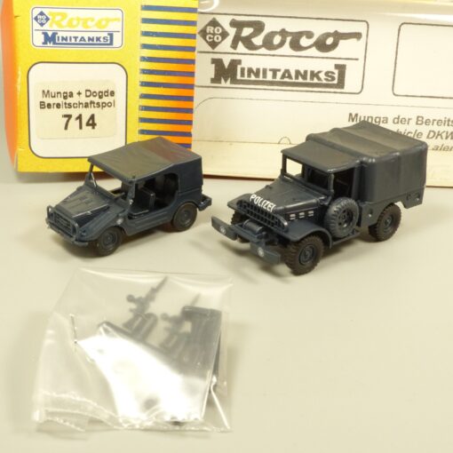 Roco Minitanks 1:87 H0 714 Munga + Dodge Bereitschaftspolizei in OVP EX7758