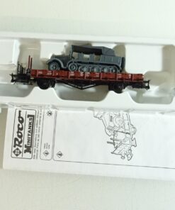 Roco Minitanks H0 836 Rungenwagen mit Halbkettenfahrzeug der DR in OVP PR6932