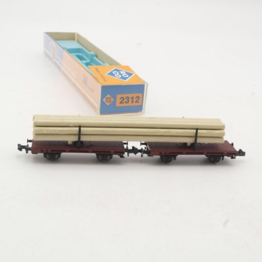 Roco N 2312 Drehschemelwagen Doppeleinheit mit Rundhölzern in OVP RR518 – Bild 3