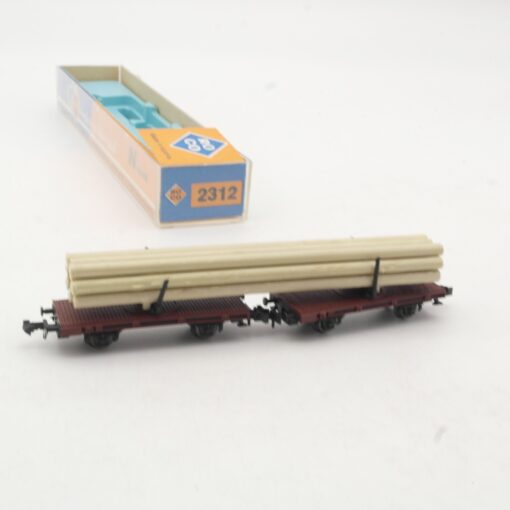Roco N 2312 Drehschemelwagen Doppeleinheit mit Rundhölzern in OVP RR518